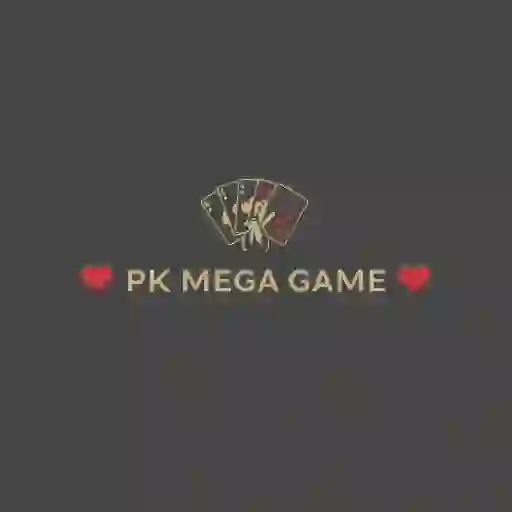 Pk Mega Game Official Logo for recognition of Official Website. With two Colour Gradients Red And Golden.